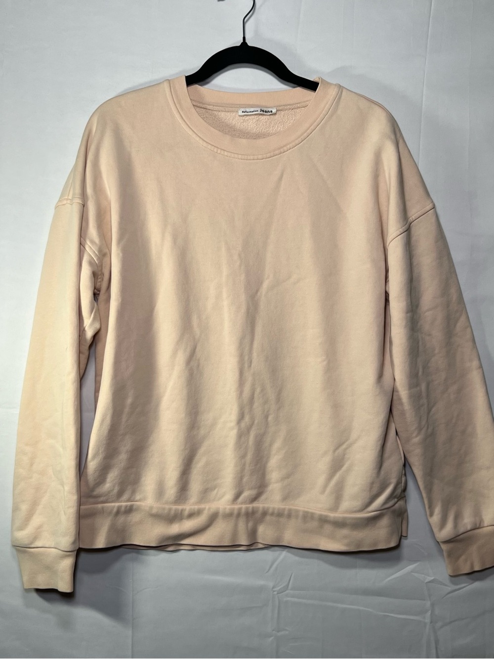 Reformation Jeans Organic Cotton Crewneck Sweatshirt Cream XS